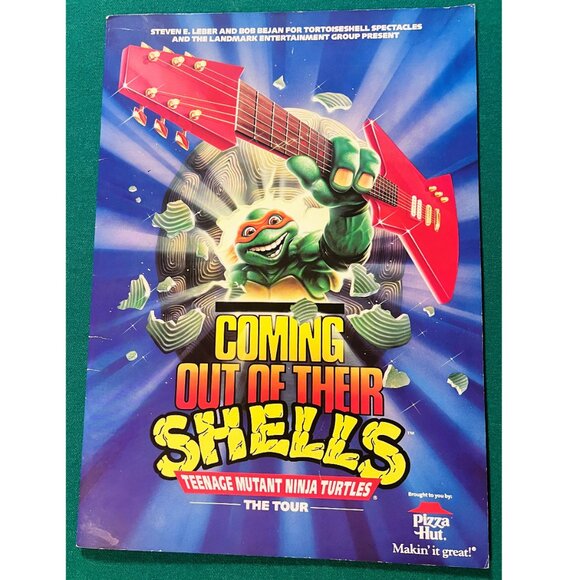 TMNT Coming Out Of Their Shells "The Tour" 16" Program Book Pizza Hut 1990-1991 - Picture 1 of 10